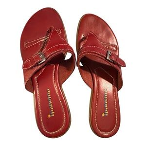 Ipanema leather sandals slip-on thong type red shoes Women’s size 6.5